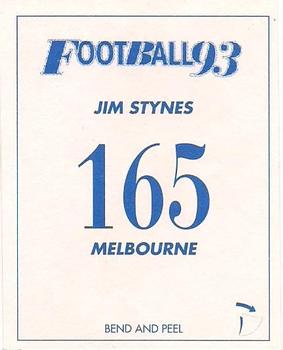 1993 Select AFL Stickers #165 Jim Stynes Back